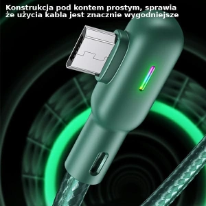 Wholesale USAMS Angle Cable U57 MicroUSB 1,2m 2A green SJ458USB02 (US-SJ458) - USA223GRN - {ean13} - Hurt