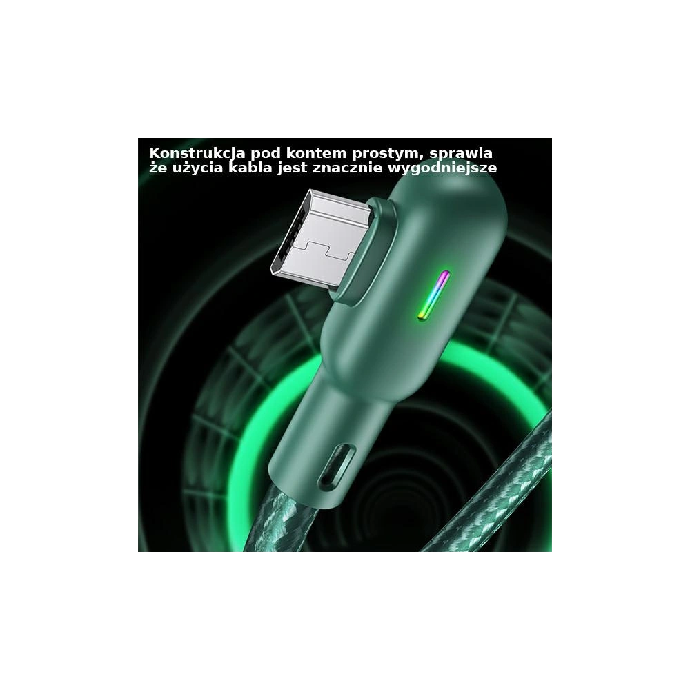 Hurtownia GSM - Úhlový kabel USAMS U57 MicroUSB 1,2m 2A zelený/green SJ458USB02 - USA223GRN - {ean13} - Hurt