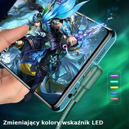 Kabel kątowy USAMS U57 MicroUSB 1,2m 2A zielony/green SJ458USB02