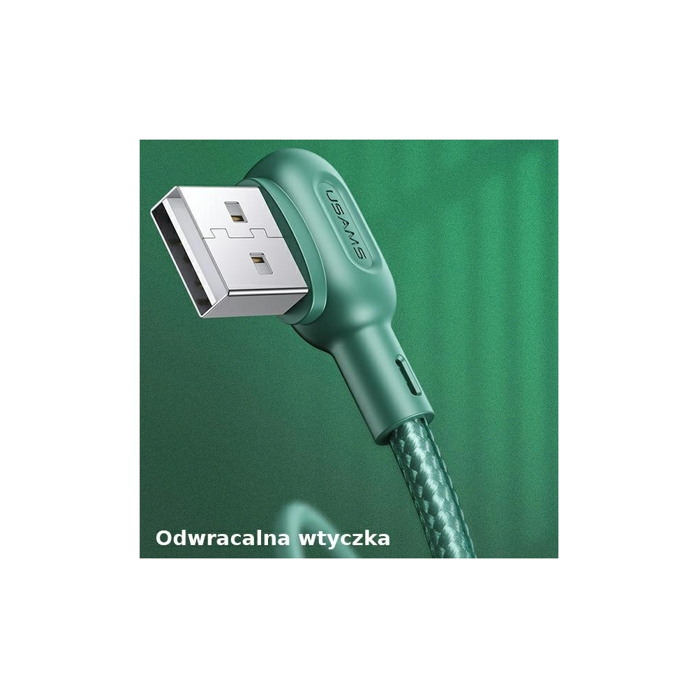 Hurtownia GSM - Úhlový kabel USAMS U57 MicroUSB 1,2m 2A zelený/green SJ458USB02 - USA223GRN - {ean13} - Hurt