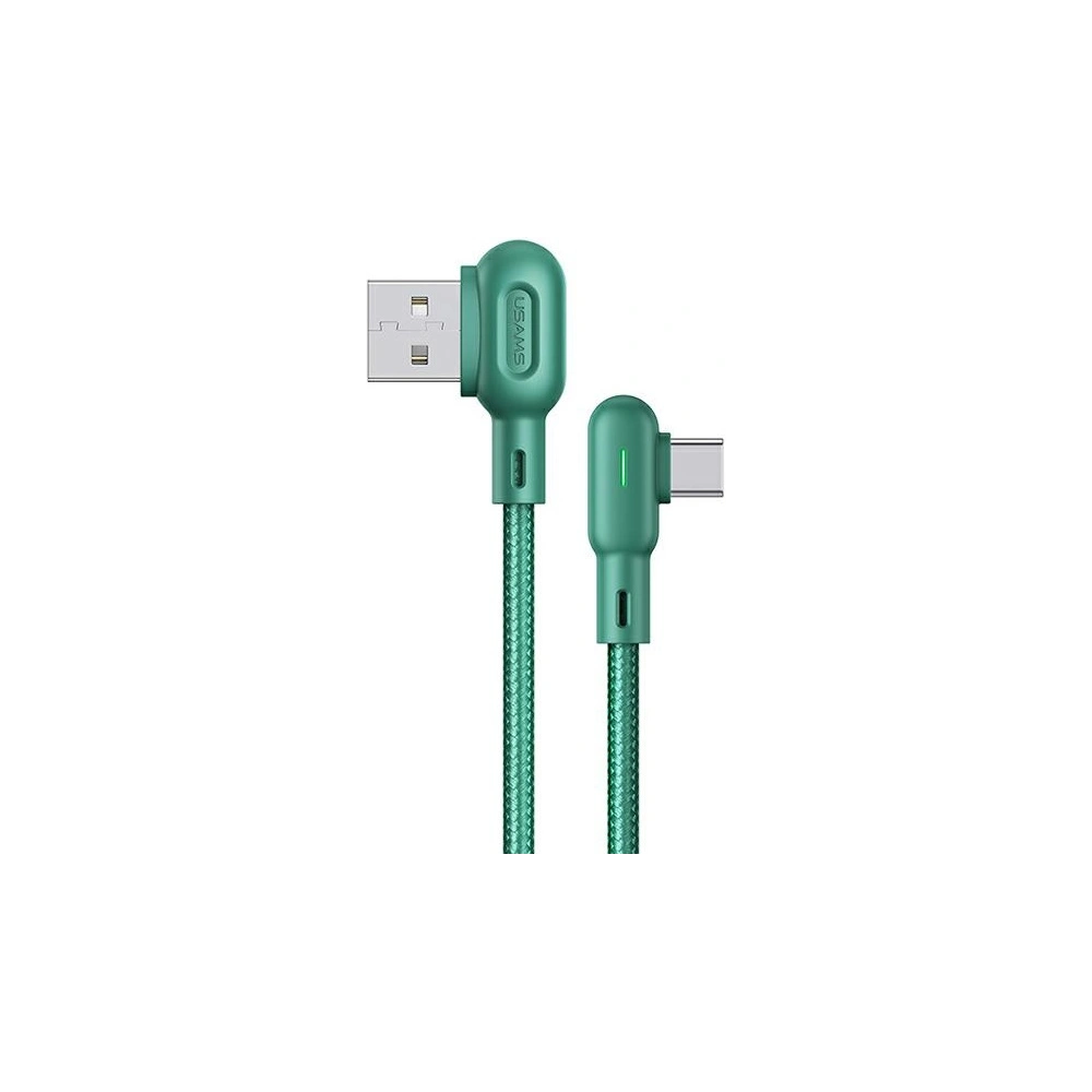 Wholesale USAMS Angle Cable U57 USB-C 1,2m 2A green SJ457USB02 (US-SJ457) - USA224GRN - {ean13} - Hurt