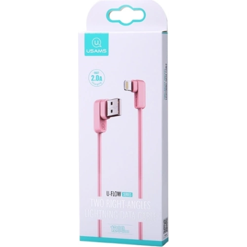 Kabel kątowy USAMS U-flow Lightning 1,2m 2A różowy/pink IPUSBCY03