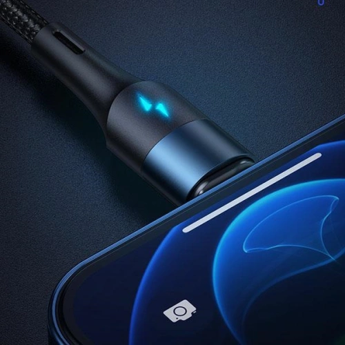 Kabel magnetyczny USAMS U66 USB-C na USB-C/ lightning 60W PD Fast Charge 1.2m pleciony czarny/black SJ495USB01