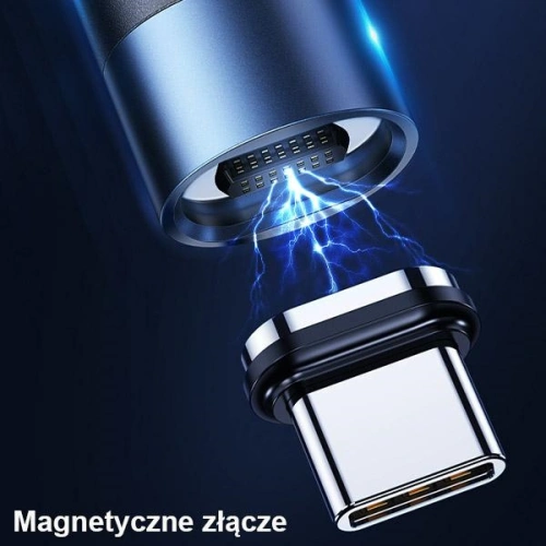 Kabel magnetyczny USAMS U66 USB-C na USB-C/ lightning 60W PD Fast Charge 1.2m pleciony czarny/black SJ495USB01