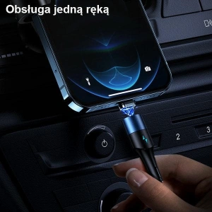 Hurtownia GSM - Kabel magnetyczny USAMS U66 USB-C na USB-C/ lightning 60W PD Fast Charge 1.2m pleciony czarny/black SJ495USB01 - USA227BLK - {ean13} - Hurt