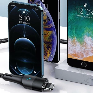 Hurtownia GSM - Kabel magnetyczny USAMS U66 USB-C na USB-C/ lightning 60W PD Fast Charge 1.2m pleciony czarny/black SJ495USB01 - USA227BLK - {ean13} - Hurt