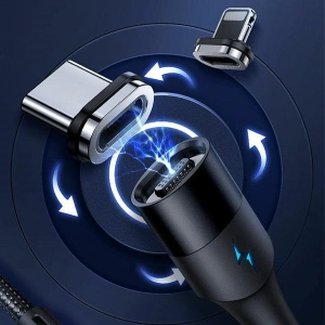 Hurtownia GSM - Kabel magnetyczny USAMS U66 USB-C na USB-C/ lightning 60W PD Fast Charge 2.0m pleciony czarny/black SJ507USBXX01 - USA228BLK - {ean13} - Hurt