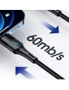 Hurtownia GSM - Kabel magnetyczny USAMS U66 USB-C na USB-C/ lightning 60W PD Fast Charge 2.0m pleciony czarny/black SJ507USBXX01 - USA228BLK - {ean13} - Hurt