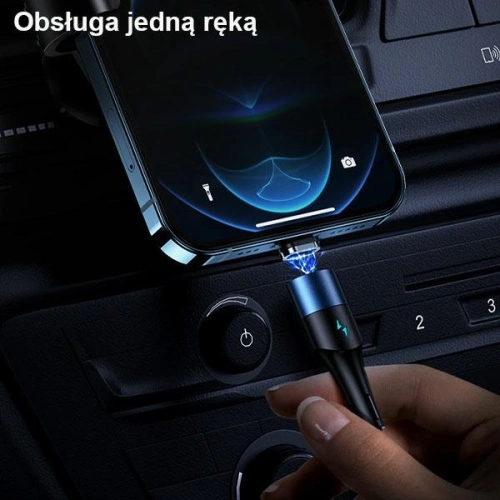 Kabel magnetyczny USAMS U66 USB-C na USB-C/ lightning 60W PD Fast Charge 2.0m pleciony czarny/black SJ507USBXX01