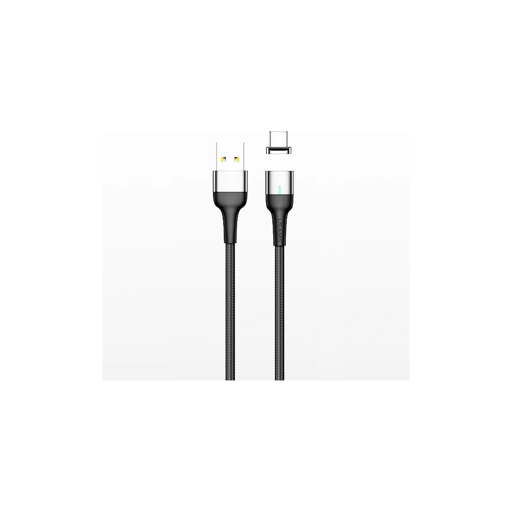 Hurtownia GSM - Kabel magnetyczny USAMS U28 lightning 2.4A Fast Charge 1m pleciony szary/grey SJ326USB03 - USA231GRY - {ean13} - Hurt