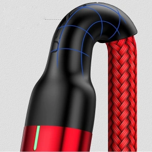 Wholesale USAMS Magnetic Nylon Cable U28 microUSB 3A Fast Charge 1m red SJ328USB02 (US-SJ328) - USA232RED - {ean13} - Hurt