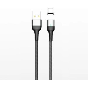 Wholesale USAMS Magnetic Nylon Cable U28 microUSB 3A Fast Charge 1m grey SJ328USB03 (US-SJ328) - USA234GRY - {ean13} - Hurt