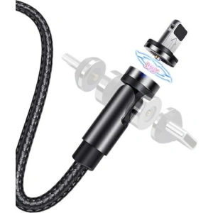 Hurtownia GSM - Kabel magnetyczny USAMS U59 lightning 2.1A Fast Charge 1m pleciony czarny/black SJ472USB01 regulowany kąt - USA237BLK - {ean13} - Hurt