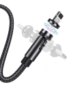 Kabel magnetyczny USAMS U59 lightning 2.1A Fast Charge 1m pleciony czarny/black SJ472USB01 regulowany kąt