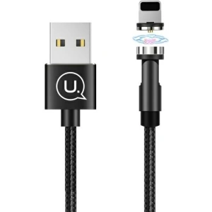 Hurtownia GSM - Kabel magnetyczny USAMS U59 lightning 2.1A Fast Charge 1m pleciony czarny/black SJ472USB01 regulowany kąt - USA237BLK - {ean13} - Hurt