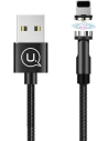 Wholesale USAMS Magnetic Nylon Cable U59 Lightning 2.1A Fast Charge 1m black SJ472USB01 (US-SJ472) - USA237BLK - {ean13} - Hurt