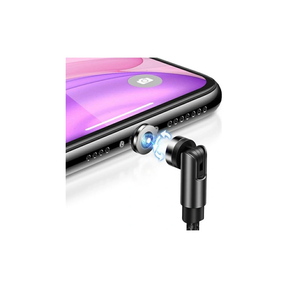 Wholesale USAMS Magnetic Nylon Cable U59 Lightning 2.1A Fast Charge 1m black SJ472USB01 (US-SJ472) - USA237BLK - {ean13} - Hurt