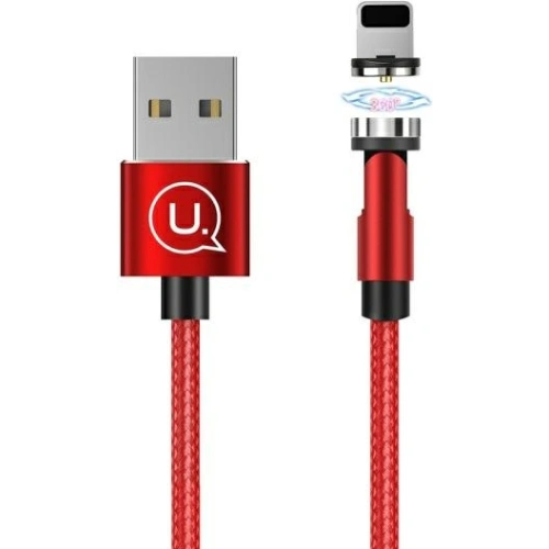 Kabel magnetyczny USAMS U59 lightning 2.1A Fast Charge 1m pleciony czerwony/red SJ472USB02 regulowany kąt