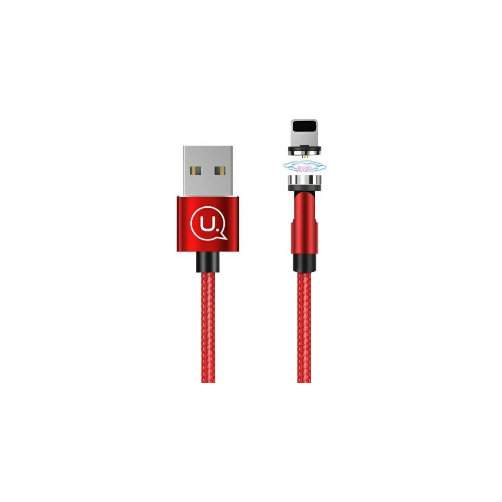 Hurtownia GSM - Kabel magnetyczny USAMS U59 lightning 2.1A Fast Charge 1m pleciony czerwony/red SJ472USB02 regulowany kąt - USA238RED - {ean13} - Hurt