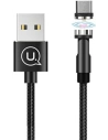 Kabel magnetyczny USAMS U59 microUSB 2.1A Fast Charge 1m pleciony czarny/black SJ474USB01 regulowany kąt