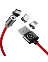 Kabel magnetyczny USAMS U-Sure 3w1 1m czerwony/red (lightning/microUSB/USB-C) SJ438USB02