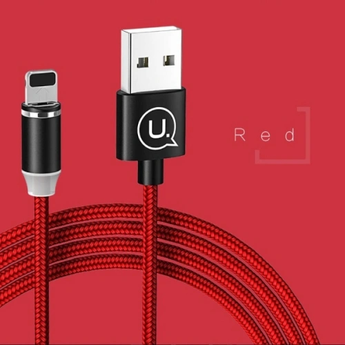 Kabel magnetyczny USAMS U-Sure lightning 1m 2.1A pleciony czerwony/red SJ292USB02