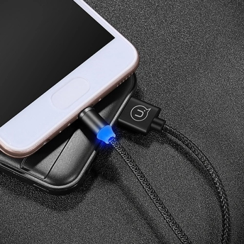 Kabel magnetyczny USAMS U-Sure microUSB 1m 2.1A pleciony czarny/black SJ294USB01