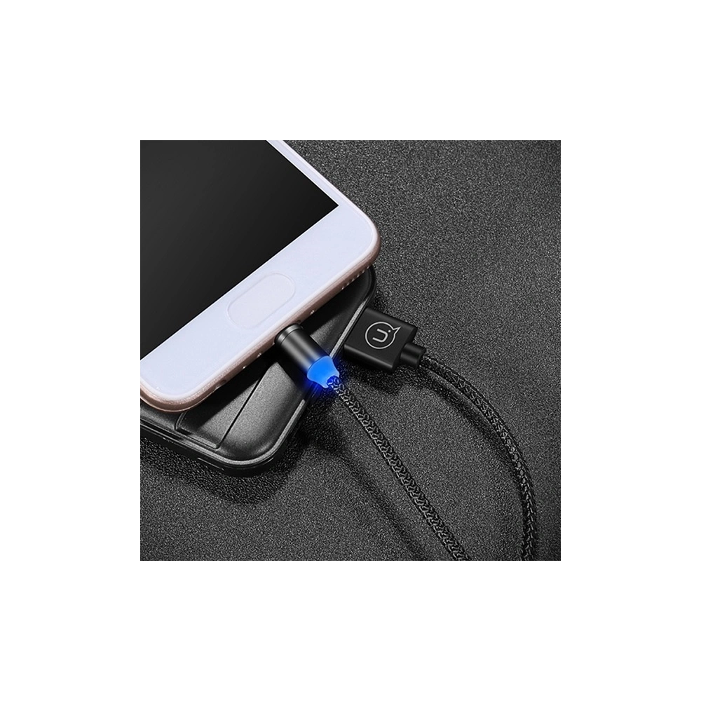 Wholesale USAMS Magnetic Nylon Cable U-Sure microUSB 1m 2.1A black SJ294USB01 (US-SJ294) - USA249BLK - {ean13} - Hurt