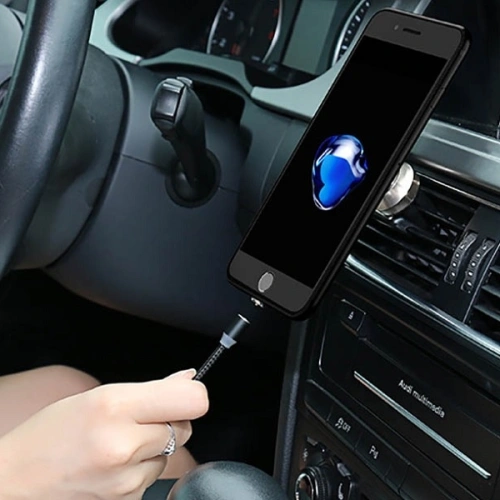 Kabel magnetyczny USAMS U-Sure microUSB 1m 2.1A pleciony czarny/black SJ294USB01