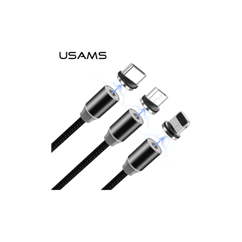 Hurtownia GSM - Magnetický kabel USAMS U-Sure microUSB 1m 2.1A pletený černý/black SJ294USB01 - USA249BLK - {ean13} - Hurt