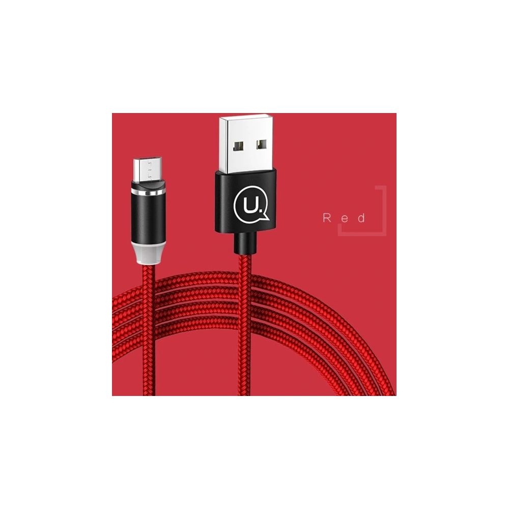 Hurtownia GSM - Kabel magnetický USAMS U-Sure microUSB 1m 2.1A pletený červený/red SJ294USB02 - USA250RED - {ean13} - Hurt