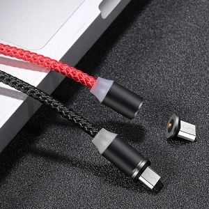 Wholesale USAMS Magnetic Nylon Cable U-Sure microUSB 1m 2.1A red SJ294USB02 (US-SJ294) - USA250RED - {ean13} - Hurt
