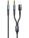Wholesale USAMS Nylon Cable 2in1 1,2m Fast Charge (Lightning/Jack 3,5mm - Jack 3,5mm) SJ554YP01 (US-SJ554) - USA253 - {ean13} - Hurt