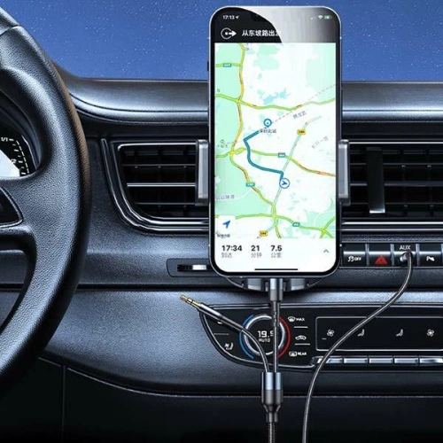 Kabel pleciony USAMS 2w1 1,2m Fast Charge (USB-C/Jack 3,5mm na Jack 3,5mm) SJ555YP01