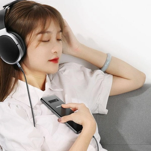 Kabel pleciony USAMS 2w1 1,2m Fast Charge (USB-C/Jack 3,5mm na Jack 3,5mm) SJ555YP01