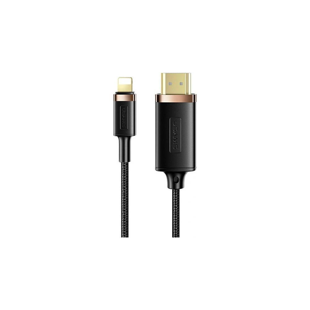 Kabel pletený USAMS Lightning - HDMI U70 2.0m černý/black SJ509HD01