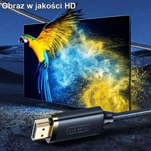 Kabel pleciony USAMS Lightning - HDMI U70 2.0m czarny/black SJ509HD01
