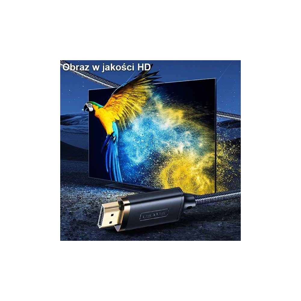 Kabel pletený USAMS Lightning - HDMI U70 2.0m černý/black SJ509HD01