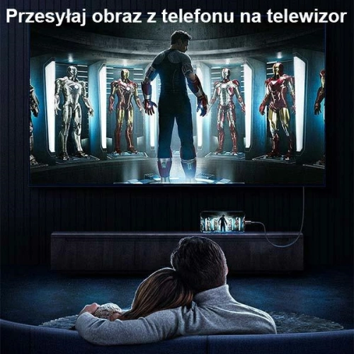 Kabel pleciony USAMS Lightning - HDMI U70 2.0m czarny/black SJ509HD01