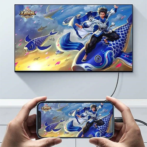 Kabel pleciony USAMS Lightning - HDMI U70 2.0m czarny/black SJ509HD01