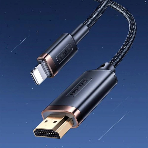 Kabel pleciony USAMS Lightning - HDMI U70 2.0m czarny/black SJ509HD01