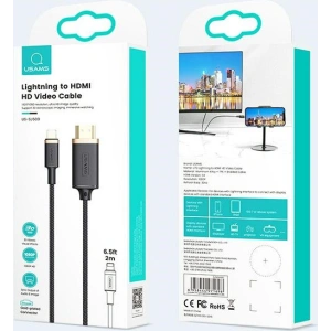 Hurtownia GSM - Kabel pleciony USAMS Lightning - HDMI U70 2.0m czarny/black SJ509HD01 - USA256BLK - {ean13} - Hurt