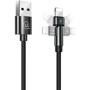 Hurtownia GSM - Kabel pleciony USAMS obrotowy U60 2A Lightning czarny/black 1m SJ476USB01 - USA257BLK - {ean13} - Hurt