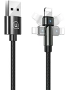 USAMS Nylon Cable Rotatable U60 2A Lightning black 1m SJ476USB01 (US-SJ476)