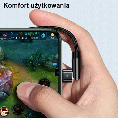 Kabel pleciony USAMS obrotowy U60 2A Lightning czarny/black 1m SJ476USB01