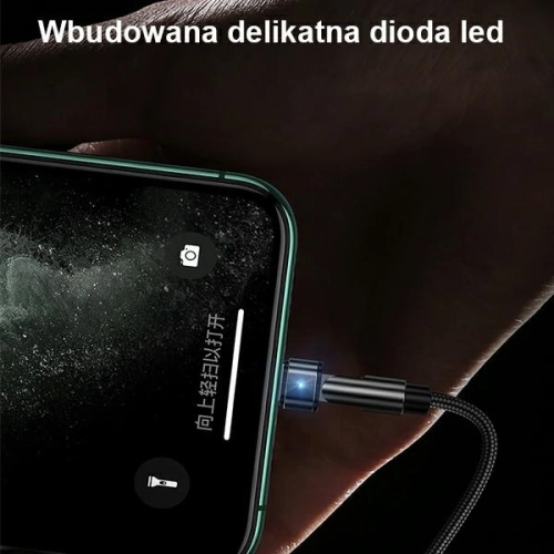 Kabel pleciony USAMS obrotowy U60 2A Lightning czarny/black 1m SJ476USB01