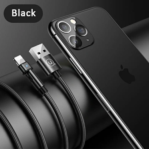 Kabel pleciony USAMS obrotowy U60 2A Lightning czarny/black 1m SJ476USB01
