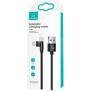Hurtownia GSM - Kabel pleciony USAMS obrotowy U60 2A Lightning czarny/black 1m SJ476USB01 - USA257BLK - {ean13} - Hurt