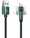 Kabel pletený USAMS otočný U60 2A Lightning zelený/green 1m SJ476USB02
