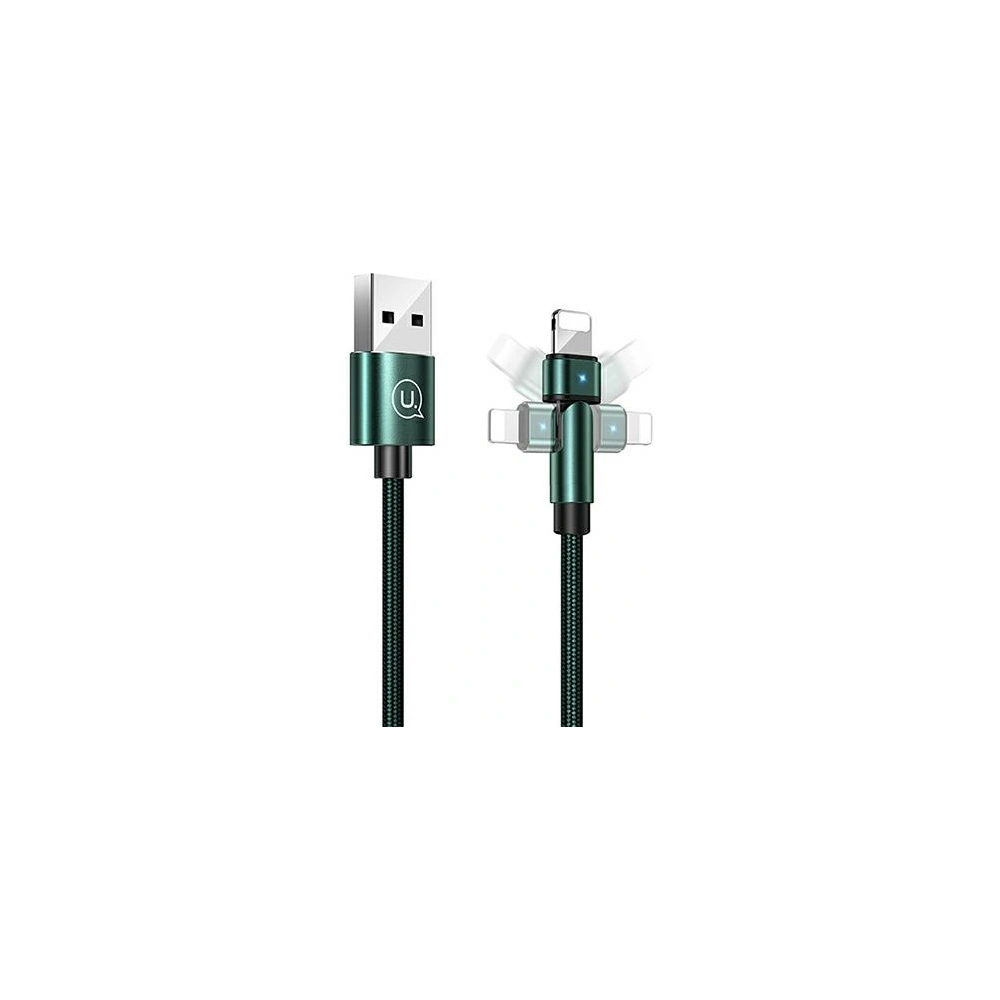 Hurtownia GSM - Kabel pleciony USAMS obrotowy U60 2A Lightning zielony/green 1m SJ476USB02 - USA258GRN - {ean13} - Hurt